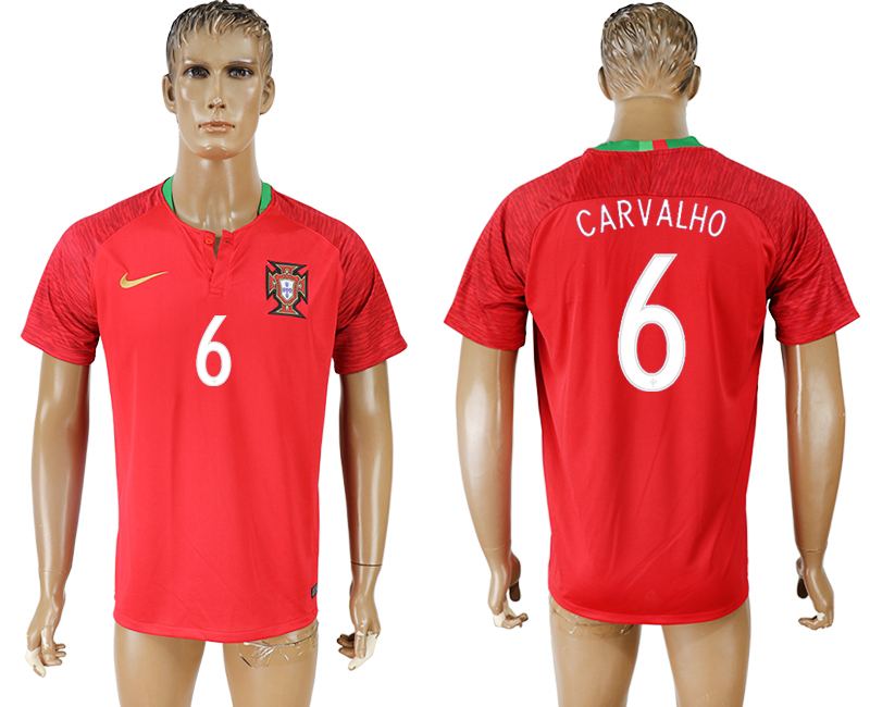 2018 world cup Maillot de foot Portugal #6 CARVALHO RED
